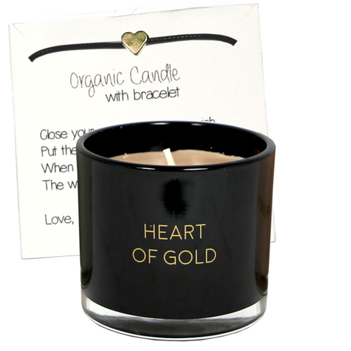 My Flame Lifestyle Heart of Gold - Geurkaars met wens-armband - My Flame