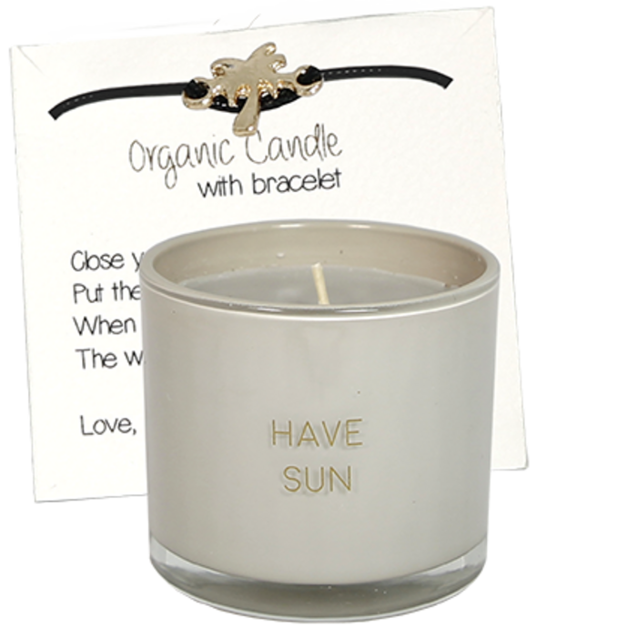 My Flame - Have Sun - Geurkaars met wens-armband