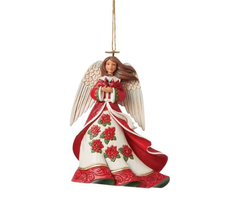 Heartwood Creek - Christmas Angel with Cardinals Hanging Ornament