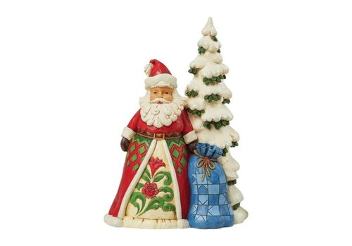 Heartwood Creek Santa by Tree with Toy Sack - Heartwood Creek
