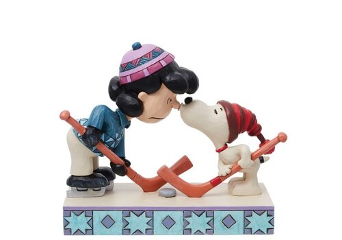 Peanuts by Jim Shore Snoopy and Lucy Playing Hockey - Peanuts by Jim Shore