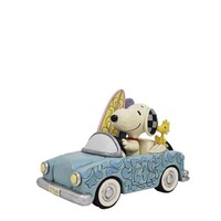 Peanuts by Jim Shore - Sunny Drives and Surfing Waves (Snoopy Surfboard Car)