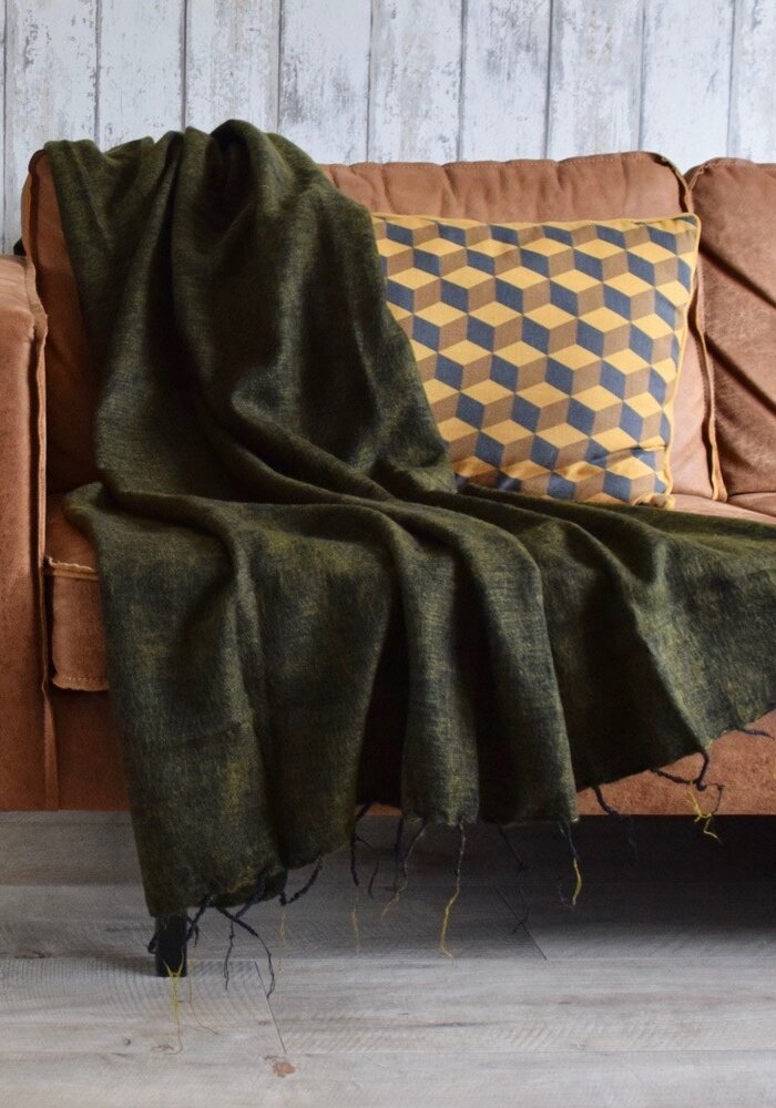 Sjaal met een Verhaal - Plaid Mosgroen