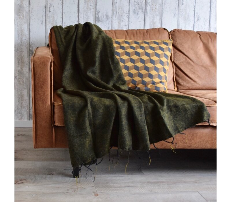 Sjaal met een Verhaal - Plaid Mosgroen