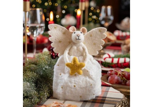 Sjaal met Verhaal Decoratie Muis Engel met Ster - Sjaal met een Verhaal