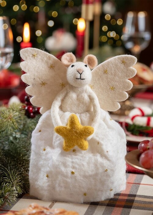 Sjaal met Verhaal Decoratie Muis Engel met Ster - Sjaal met een Verhaal