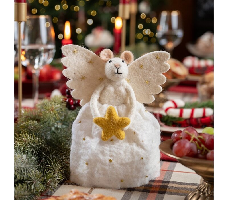 Sjaal met een Verhaal - Decoratie Muis Engel met Ster