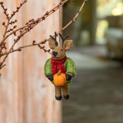 Hanger Hert met Pompoen - Sjaal met een Verhaal 