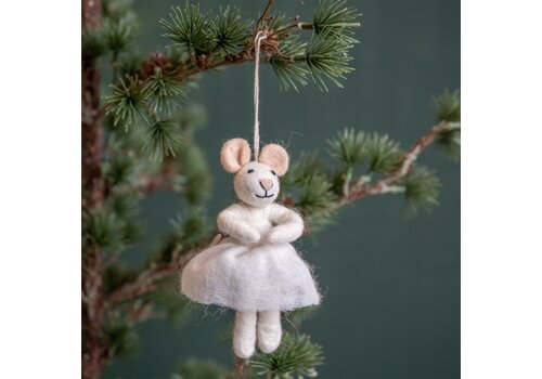 Sjaal met Verhaal Hanger Muis Ballerina Wit - Sjaal met een Verhaal