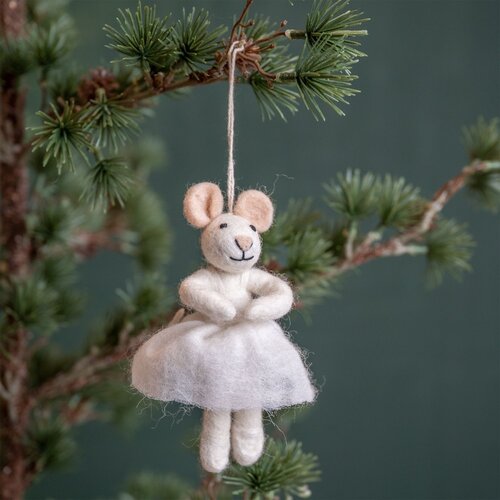 Hanger Muis Ballerina Wit - Sjaal met een Verhaal 