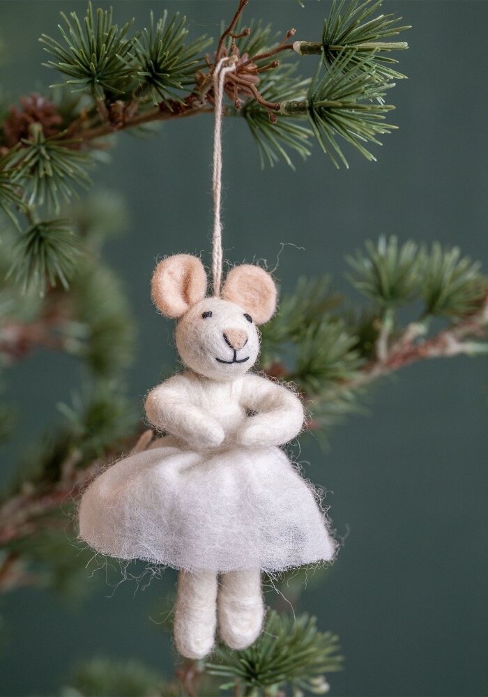 Sjaal met een Verhaal - Hanger Muis Ballerina Wit