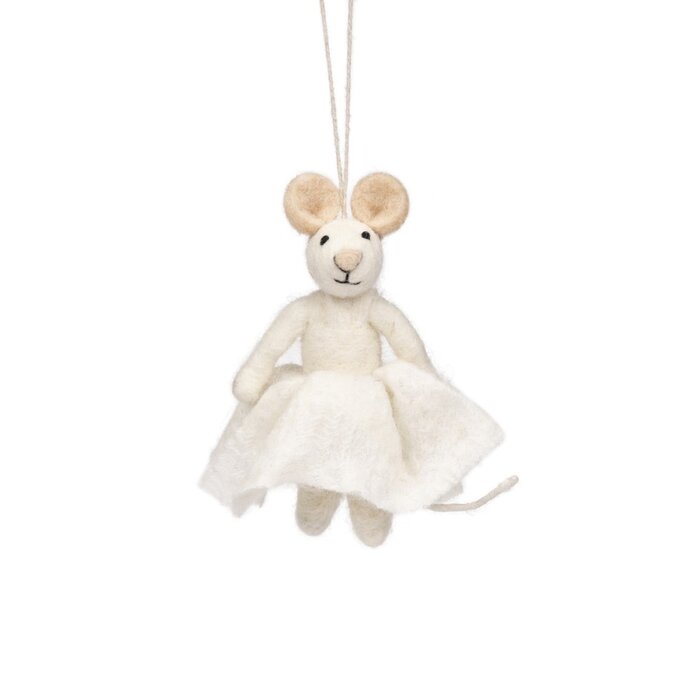Sjaal met een Verhaal - Hanger Muis Ballerina Wit