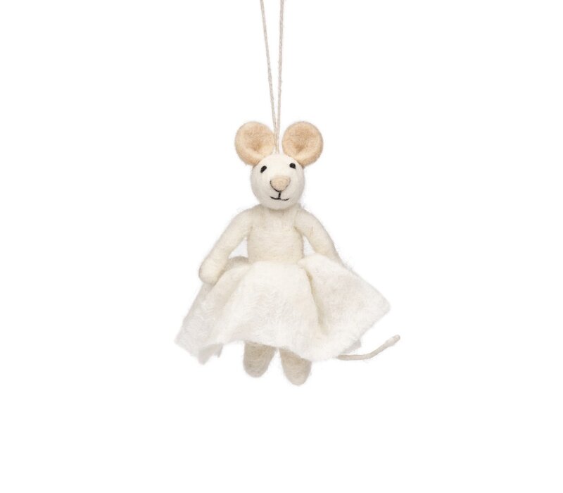Sjaal met een Verhaal - Hanger Muis Ballerina Wit