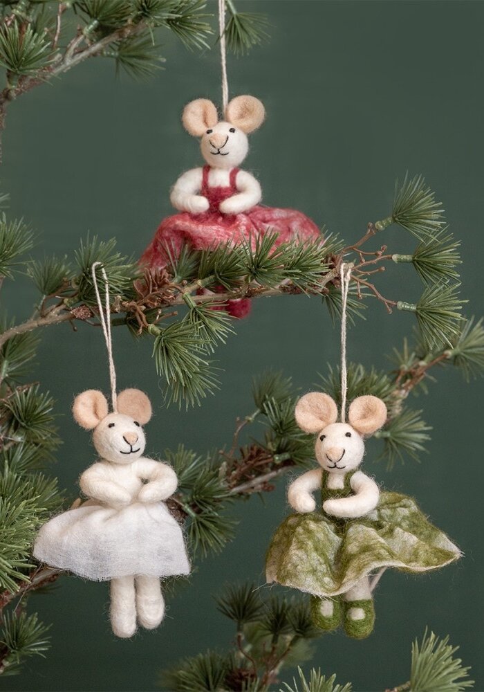 Sjaal met een Verhaal - Hanger Muis Ballerina Wit