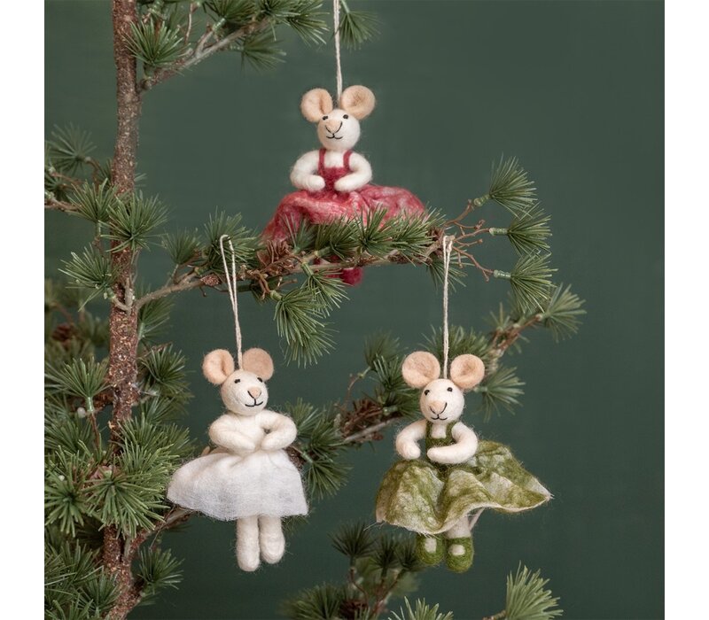 Sjaal met een Verhaal - Hanger Muis Ballerina Wit