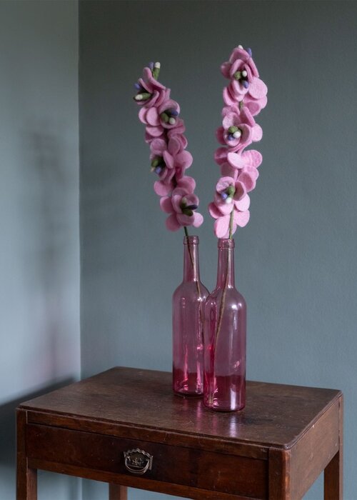 Sjaal met Verhaal Ridderspoor Roze - Sjaal met een Verhaal