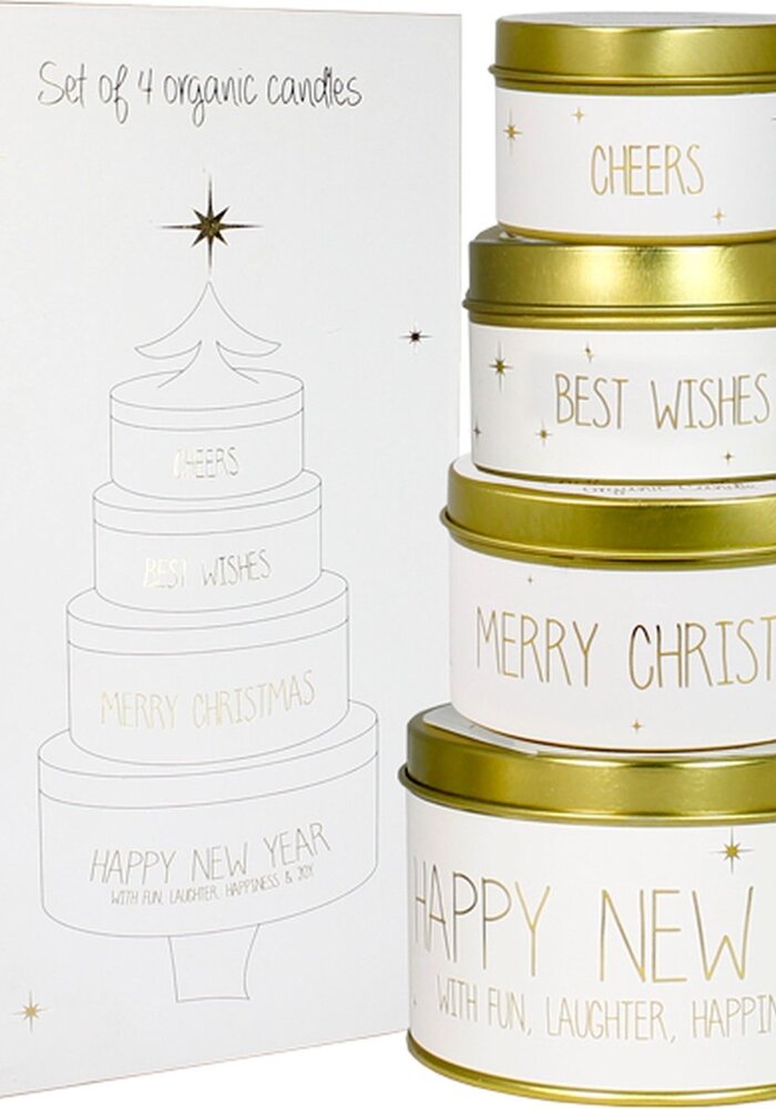 My Flame - Kerstwensen (Giftbox met set van vier kaarsen) - Sojakaars