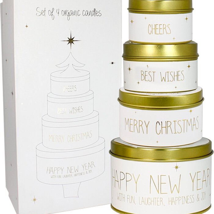 My Flame - Kerstwensen (Giftbox met set van vier kaarsen) - Sojakaars