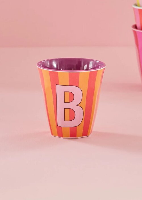 RICE B - Medium Beker - Pinkish Stripes - Multicolor - rice