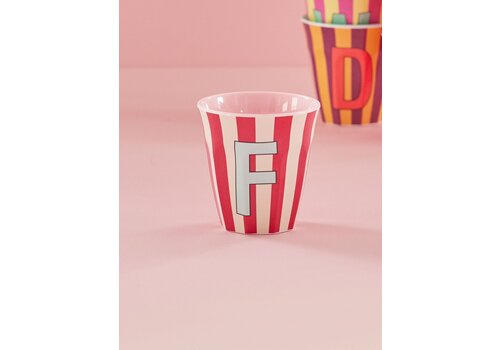 rice F - Medium Beker - Pinkish Stripes - Multicolor - rice