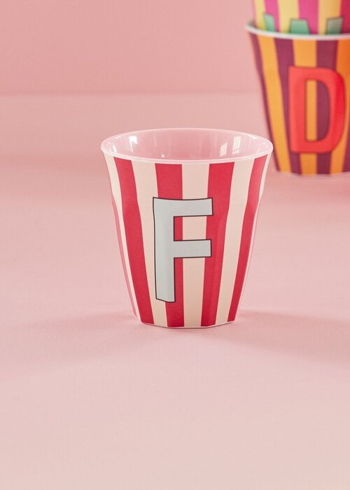 RICE F - Medium Beker - Pinkish Stripes - Multicolor - rice