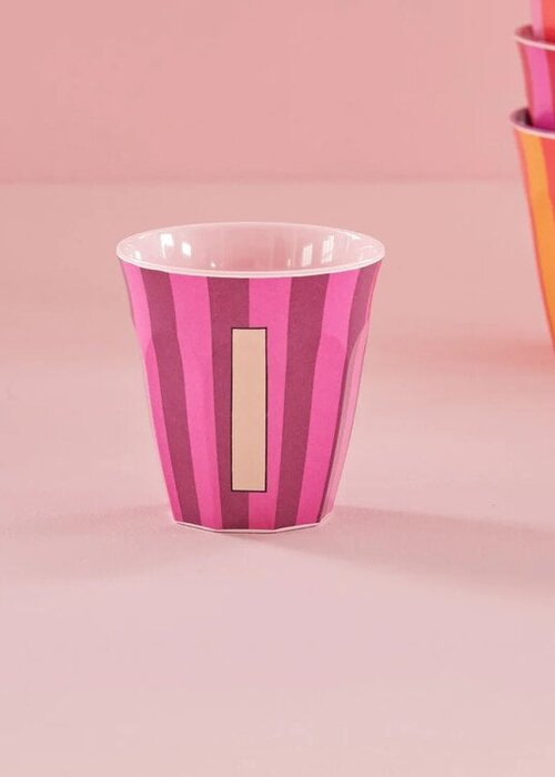 RICE I - Medium Beker - Pinkish Stripes - Multicolor - rice