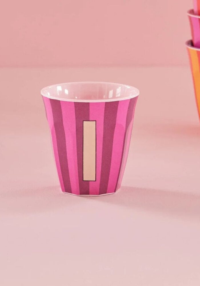 rice - I - Medium Beker - Pinkish Stripes - Multicolor