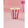 J - Medium Beker - Pinkish Stripes - Multicolor - rice