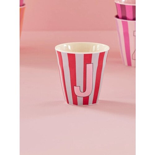 J - Medium Beker - Pinkish Stripes - Multicolor - rice  J - Medium Beker - Pinkish Stripes - Multicolor - rice