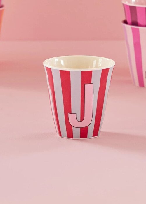 RICE J - Medium Beker - Pinkish Stripes - Multicolor - rice
