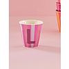 L - Medium Beker - Pinkish Stripes - Multicolor - rice