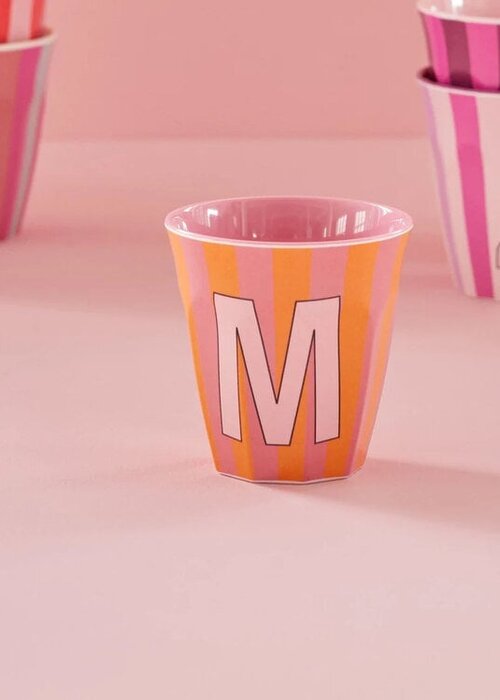 RICE M - Medium Beker - Pinkish Stripes - Multicolor - rice