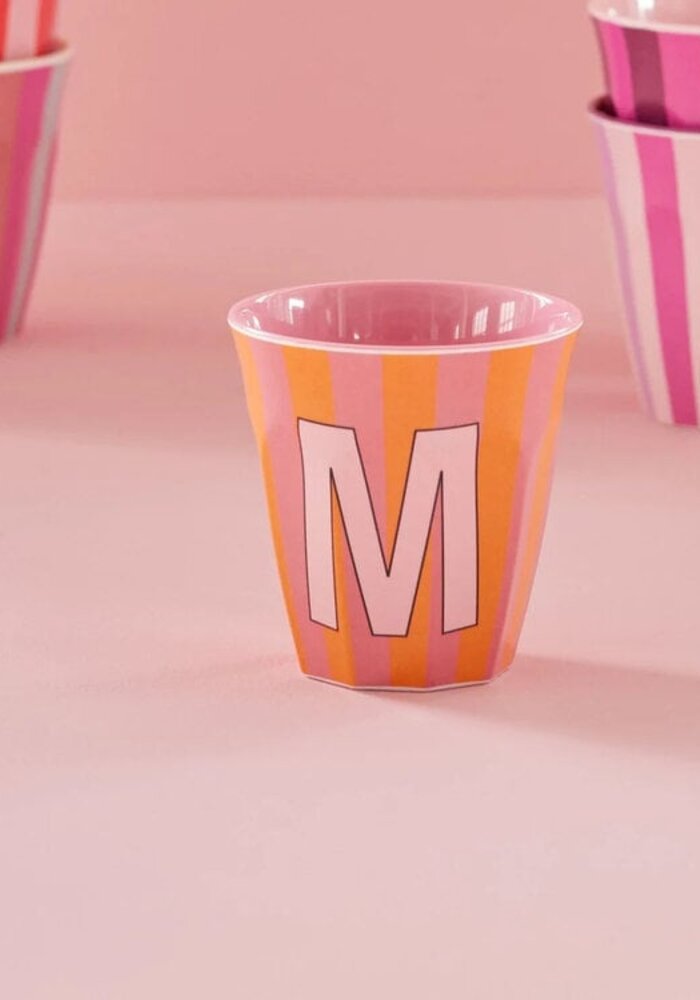 rice - M - Medium Beker - Pinkish Stripes - Multicolor