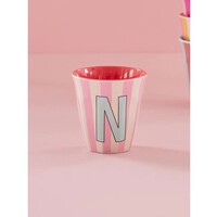 rice - N - Medium Beker - Pinkish Stripes - Multicolor