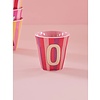O - Medium Beker - Pinkish Stripes - Multicolor - rice