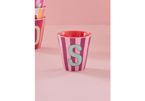 Rice S - Medium Beker - Pinkish Stripes - Multicolor - rice
