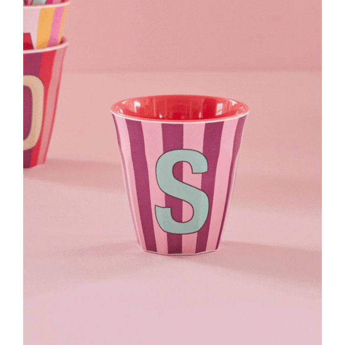RICE S - Medium Beker - Pinkish Stripes - Multicolor - rice