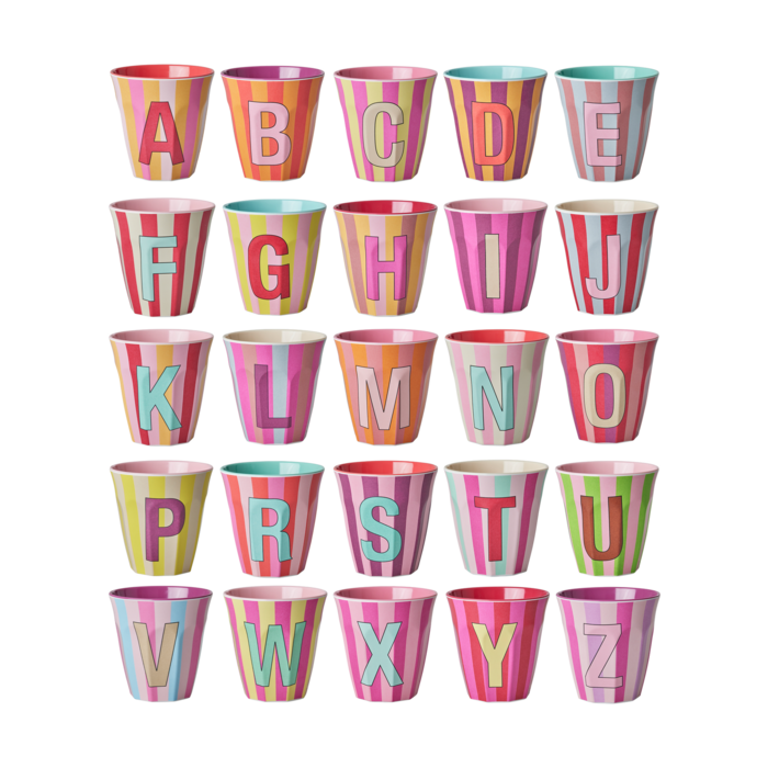 rice - T - Medium Beker - Pinkish Stripes - Multicolor