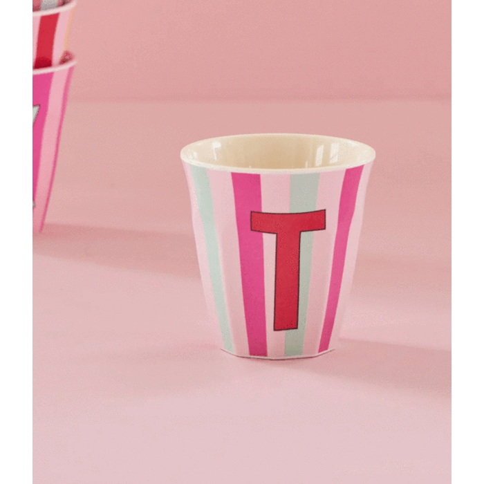 rice - T - Medium Beker - Pinkish Stripes - Multicolor