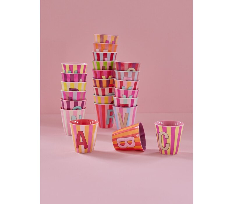 rice - U - Medium Beker - Pinkish Stripes - Multicolor