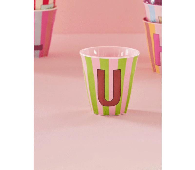rice - U - Medium Beker - Pinkish Stripes - Multicolor