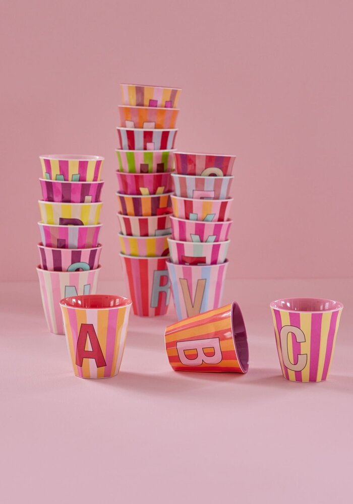 rice - U - Medium Beker - Pinkish Stripes - Multicolor