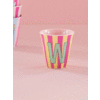 W - Medium Beker - Pinkish Stripes - Multicolor - rice