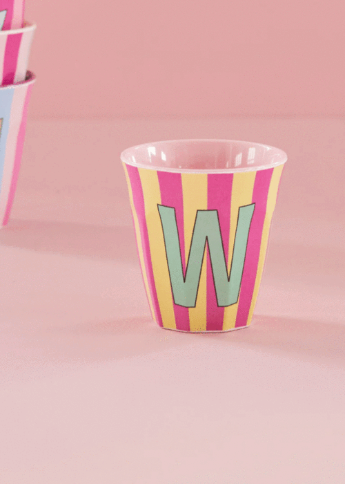 RICE W - Medium Beker - Pinkish Stripes - Multicolor - rice