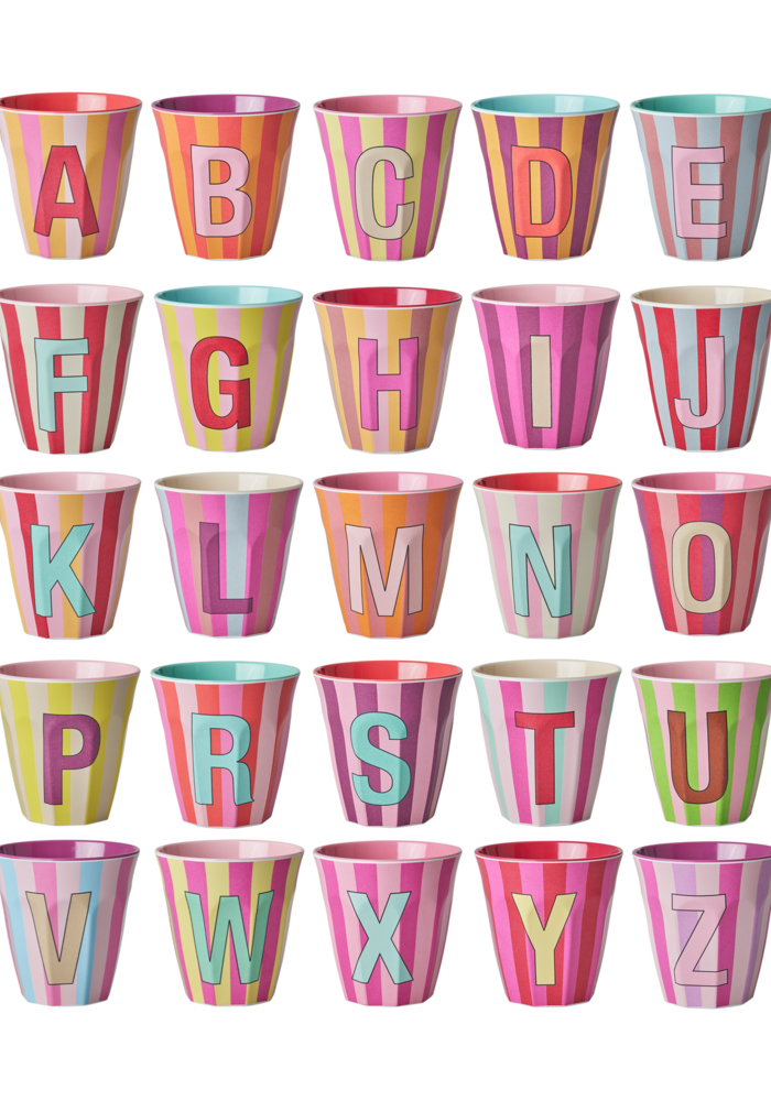 rice - W - Medium Beker - Pinkish Stripes - Multicolor