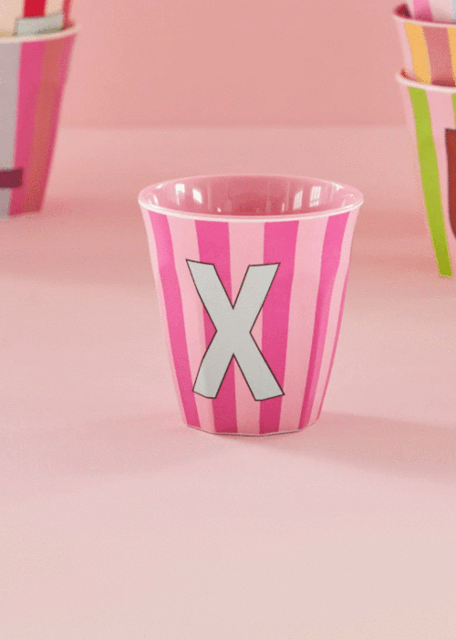 RICE X - Medium Beker - Pinkish Stripes - Multicolor - rice