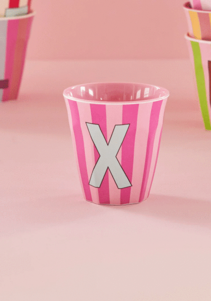 rice - W - Medium Beker - Pinkish Stripes - Multicolor