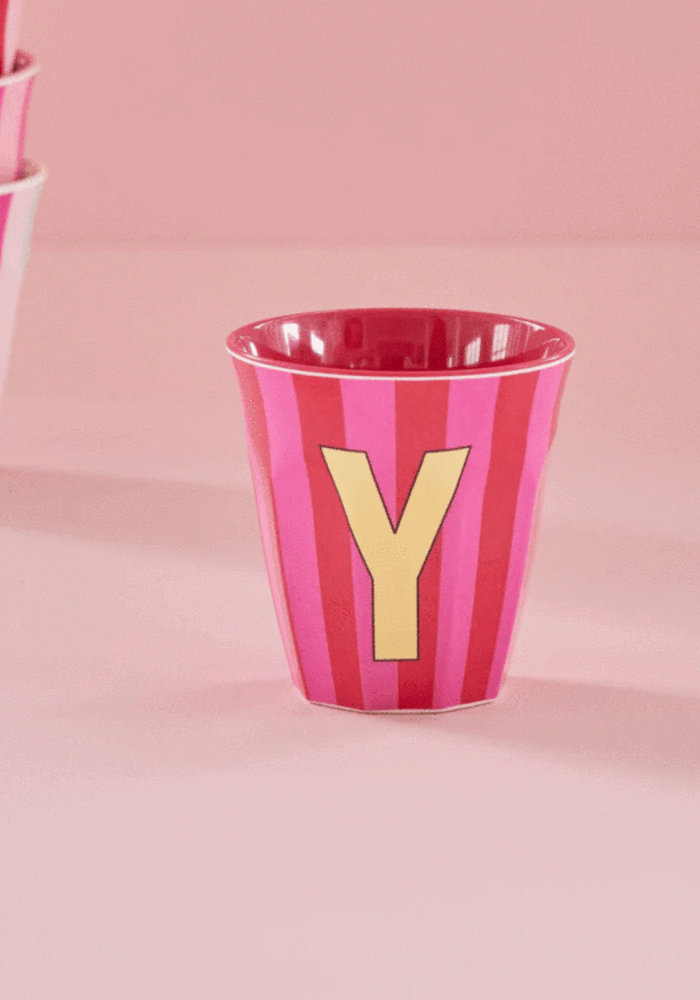 rice - W - Medium Beker - Pinkish Stripes - Multicolor