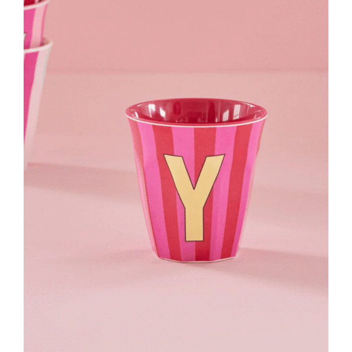 RICE Y - Medium Beker - Pinkish Stripes - Multicolor - rice