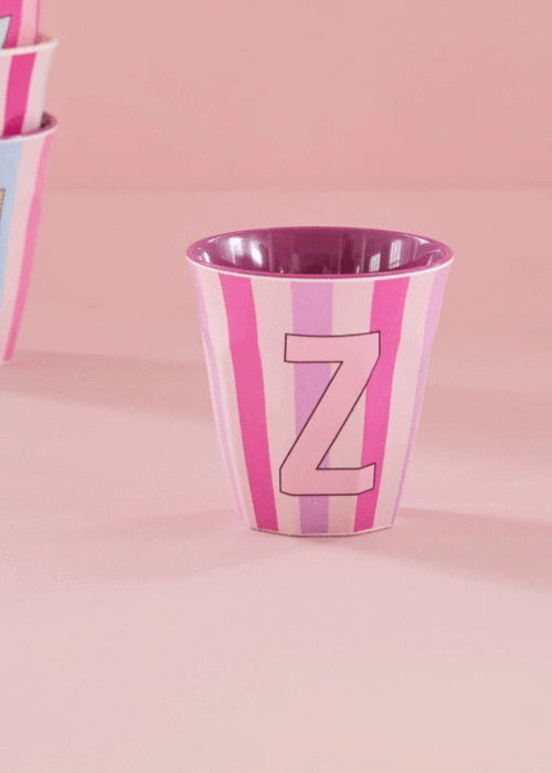 RICE Z - Medium Beker - Pinkish Stripes - Multicolor - rice